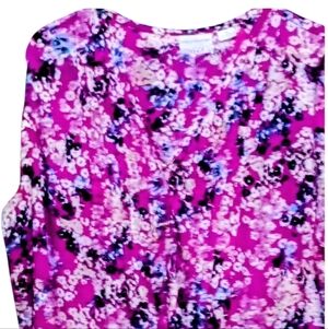 Women's Tunic/Top Purple Floral Pattern BY (LIZ CLAIBORNE)